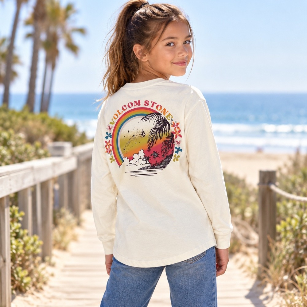 Volcom Werkin Doubles Tee Girls Size M White Organic Cotton Oversized NWT